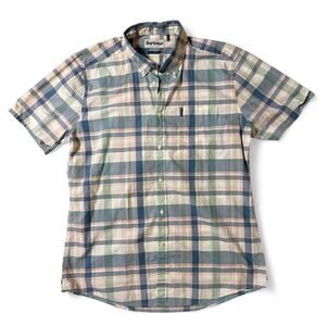Barbour Highland Check Shirt Mens Size M Tailored Fit Button Up Short Sleeve